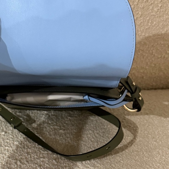 GANNI Medium Placid Blue Leather Top Handle Bag [OS] - Picture 12 of 12